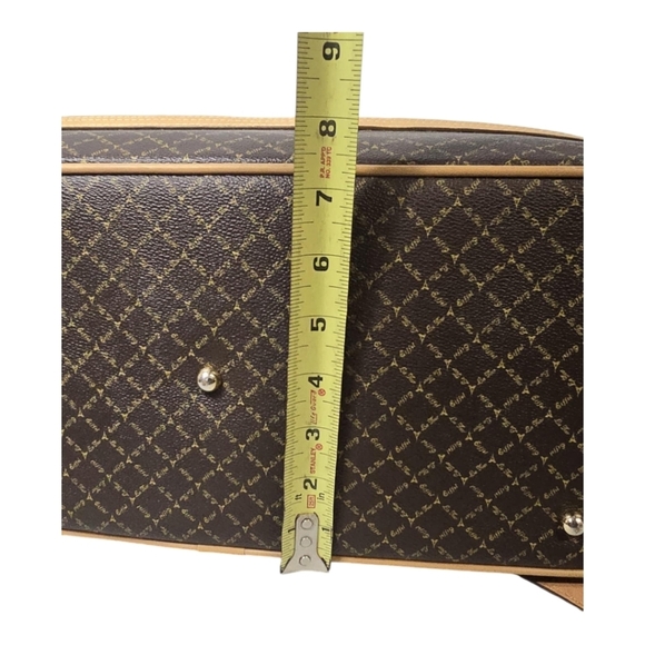 LA TOUR  EIFFEL Signature Brown Carry On Duffel Dome Traveler Canvas Leather - Picture 15 of 16